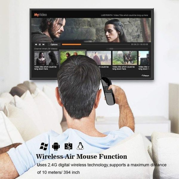 W1 Wireless QWERTY 57-Keys Keyboard 2.4G Air Mouse Remote Controller with LED Indicator for Android TV Box, Mini PC, Smart TV, Projector, HTPC, All-in-one PC / TV - Image 10