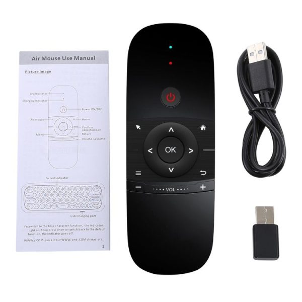 W1 Wireless QWERTY 57-Keys Keyboard 2.4G Air Mouse Remote Controller with LED Indicator for Android TV Box, Mini PC, Smart TV, Projector, HTPC, All-in-one PC / TV - Image 5
