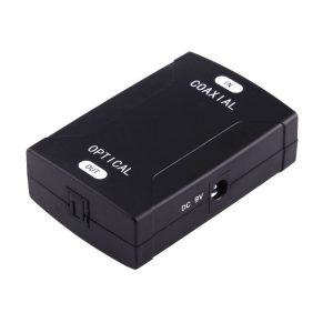Coaxial RCA Input to Optical Toslink Output Digital Audio Converter Adapter (Black)