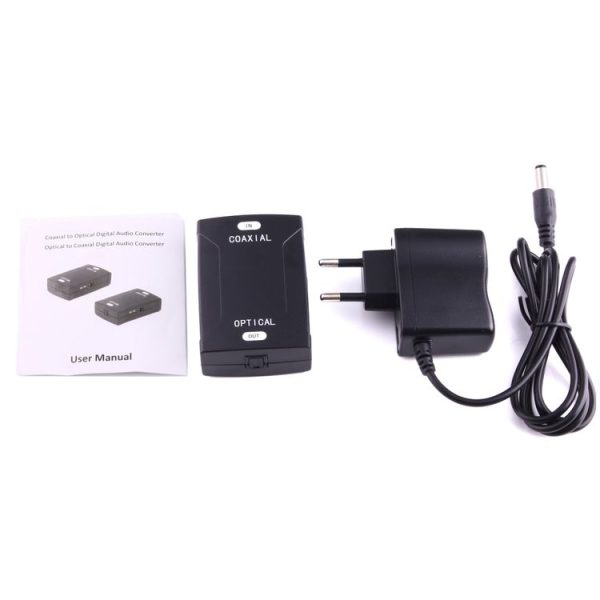 Coaxial RCA Input to Optical Toslink Output Digital Audio Converter Adapter (Black) - Image 4