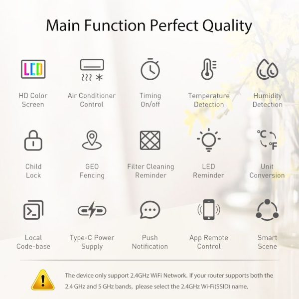 NEO NAS-RT01W WiFi Smart Color Screen Infrared Air Conditioner Controller Thermostat (White) - Image 4