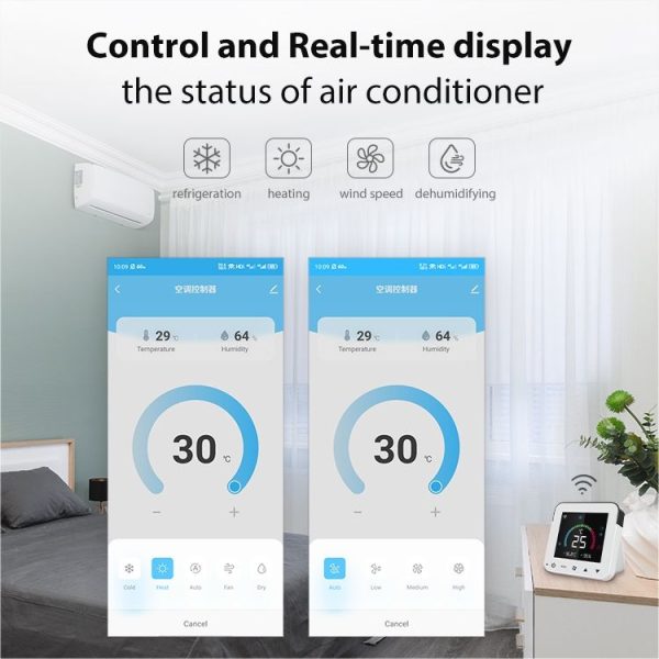 NEO NAS-RT01W WiFi Smart Color Screen Infrared Air Conditioner Controller Thermostat (White) - Image 7