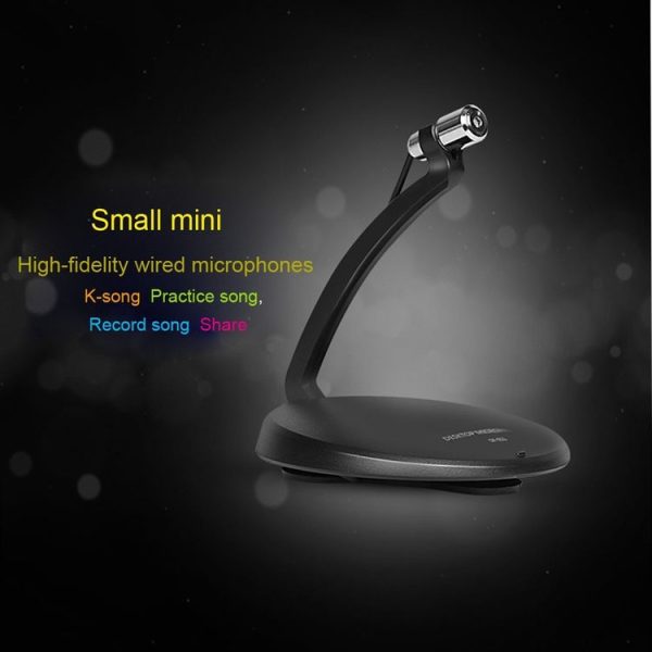 Yanmai SF-911 Professional Condenser Sound Recording 3.5mm Jack Microphone with Base Holder, Cable Length: 1.5m, Compatible with PC and Mac for Live Broadcast Show, KTV, etc. (Black) - Image 3