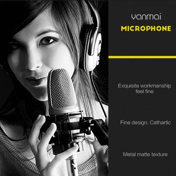 Yanmai SF-930 Professional Condenser Sound Recording Microphone with Tripod Holder, Cable Length: 2.0m, Compatible with PC and Mac for Live Broadcast Show, KTV, etc. (Black) - Image 4
