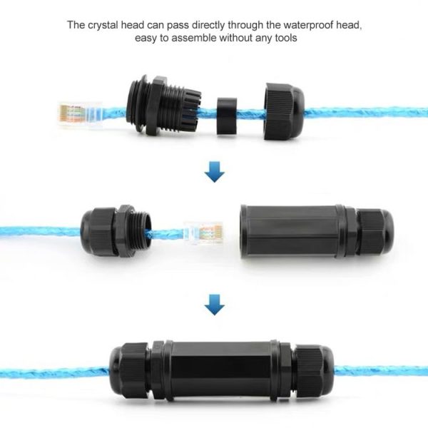 RJ45 Waterproof Connector Double Head Lan Coupler Adapter - Image 4