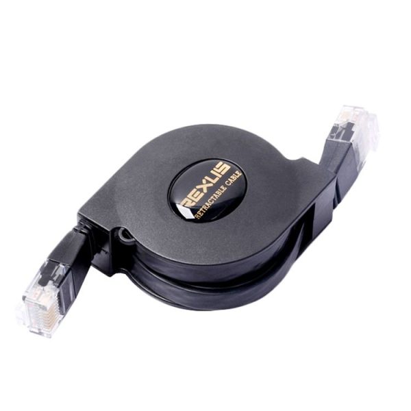 REXLIS 2m CAT6 Retractable Flat RJ45 Ethernet Network LAN Cable (Black) - Image 4