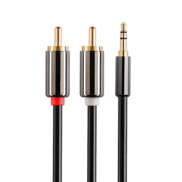 2m Gold Plated 3.5mm Jack to 2 x RCA Male Stereo Audio Cable - Image 3