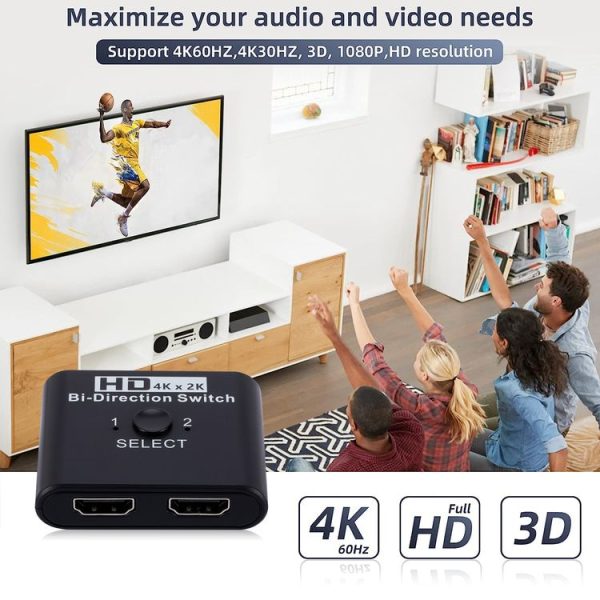 2 In 1 Out 4K HD Video Bi-Direction HDMI Switcher - Image 7