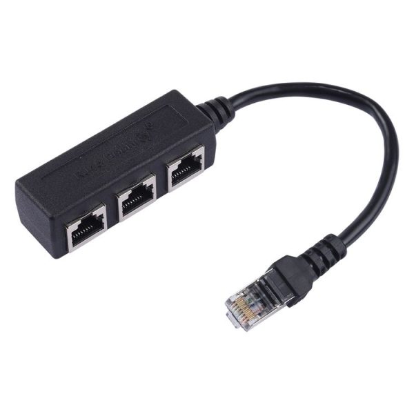 1 to 3 Socket LAN Ethernet Network RJ45 Plug Splitter Extender - Image 2