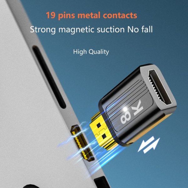 8K 60Hz HDMI Male to HDMI Female Magnetic Adapter (Blue) - Image 5