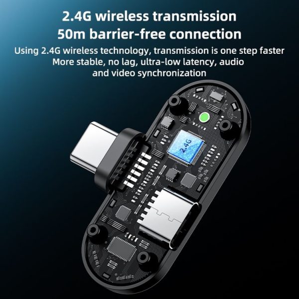 YESIDO KR16 2 in 1 Wireless Lavalier Microphone 8 Pin Receiver with Charging Box - Image 3