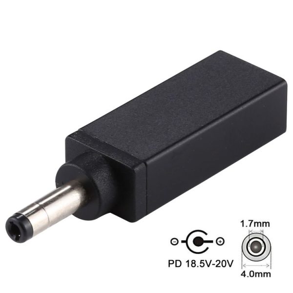 PD 18.5V-20V 4.0x1.7mm Male Adapter Connector (Black) - Image 6