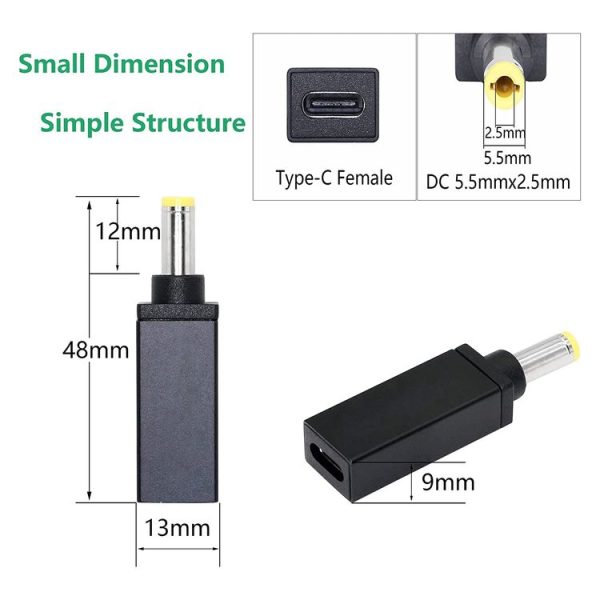 PD 18.5V-20V 5.5x2.5mm Male Adapter Connector (Silver Grey) - Image 6