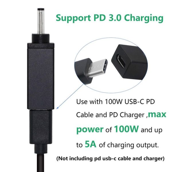 PD 19V 4.0x1.35mm Male Adapter Connector (Silver Grey) - Image 4