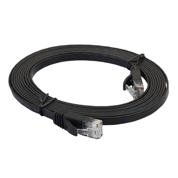 3m CAT6 Ultra-thin Flat Ethernet Network LAN Cable, Patch Lead RJ45 (Black) - Image 2
