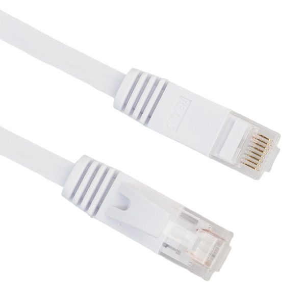 5m CAT6 Ultra-thin Flat Ethernet Network LAN Cable, Patch Lead RJ45 (White) - Image 3