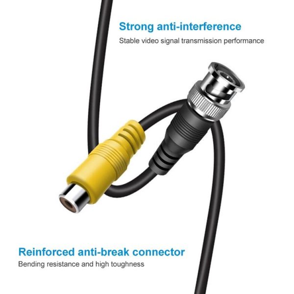 BNC Male To RCA Female Connection Cable Copper HD Video Coaxial Cable Monitoring Cable, Length: 1m - Image 3