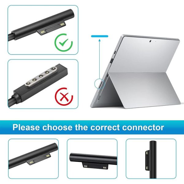 Microsoft Surface Pro 7 / 7 Plus / 8 / 9 / X & Laptop 3 / 4 / 5 65W Laptop Power Adapter (EU Plug) - Image 4
