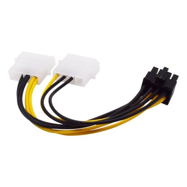 18cm Y Shape 8 Pin PCI Express to Dual 4 Pin Molex Graphics Card Power Cable - Image 2