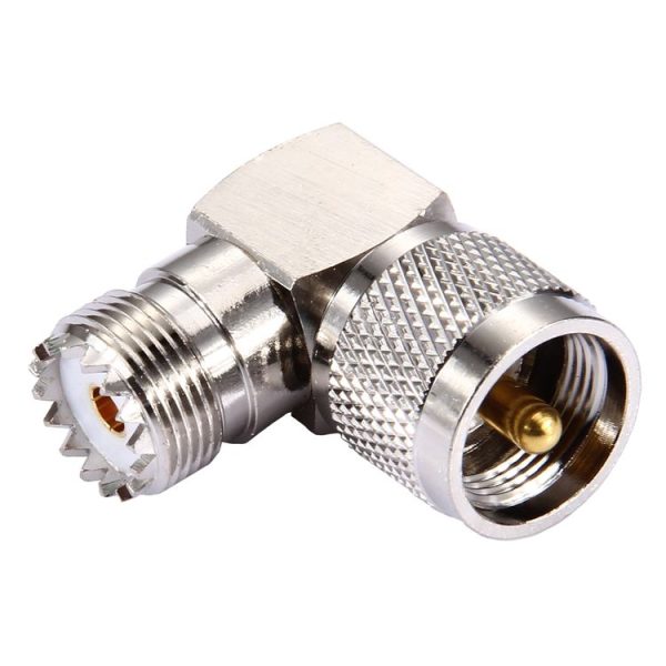 UHF Female to UHF Male Connector, 90 Degree Elbow - Image 2