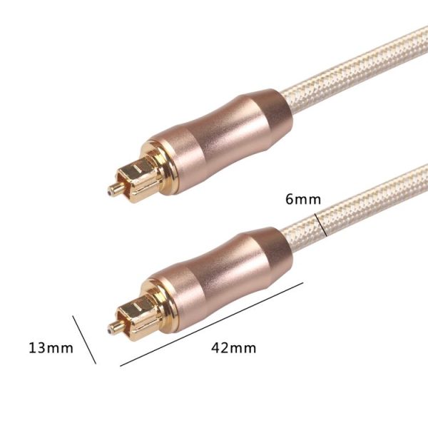 QHG02 SPDIF Toslink Gold-plated Fiber Braided Optic Audio Cable, Length: 2m - Image 4