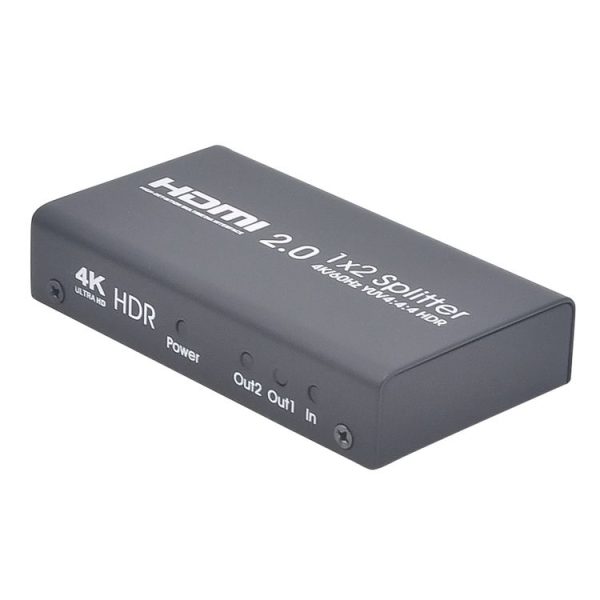 AYS-12V20 HDMI 2.0 1x2 4K Ultra HD Switch Splitter (Black) - Image 2