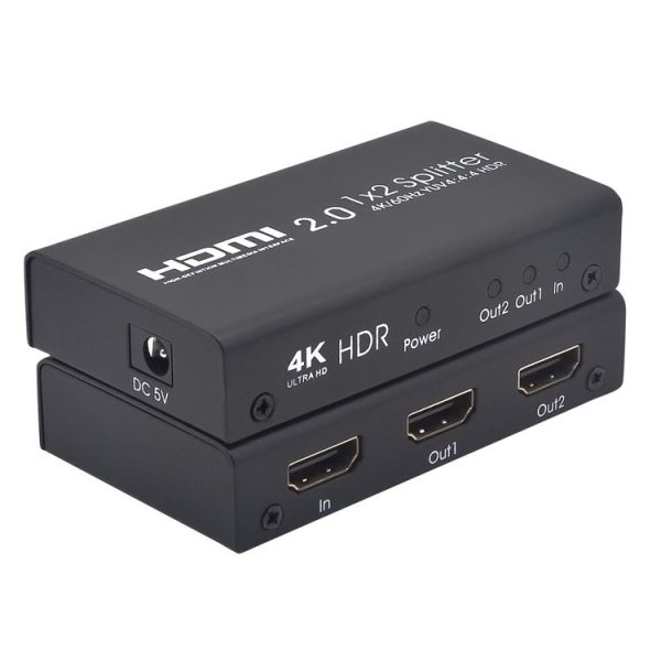 AYS-12V20 HDMI 2.0 1x2 4K Ultra HD Switch Splitter (Black) - Image 4
