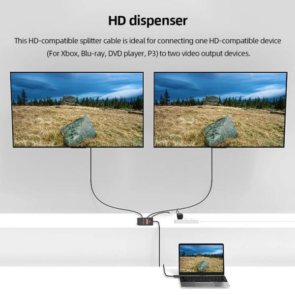 1 into 2 out HDMI 4K HD Video Splitter, with Cable - Image 7