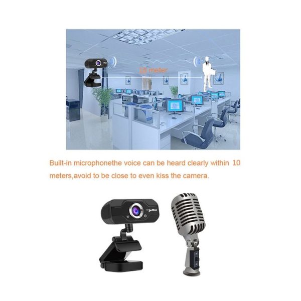 HXSJ S50 30fps 100 Megapixel 720P HD Webcam for Desktop / Laptop / Smart TV, with 10m Sound Absorbing Microphone, Cable Length: 1.4m - Image 7