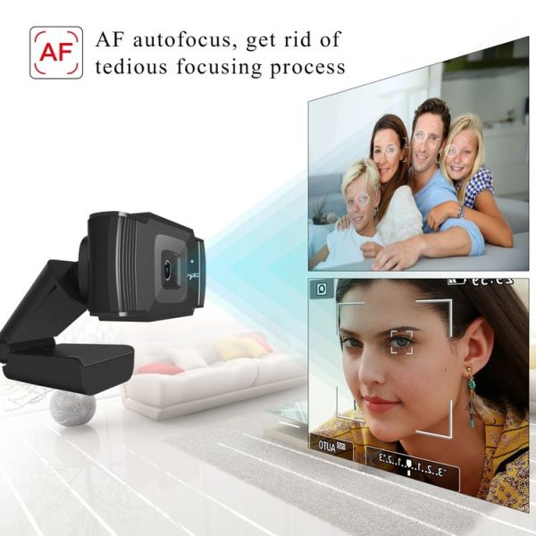 HXSJ S70 30fps 5 Megapixel 1080P Full HD Autofocus Webcam for Desktop / Laptop / Android TV, with Noise Reduction Microphone, Cable Length: 1.4m - Image 7