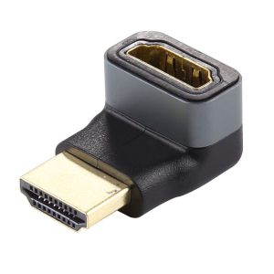 HDMI male to HDMI Female 90 Degree Elbow Head Aluminium Alloy Adapter (Black)