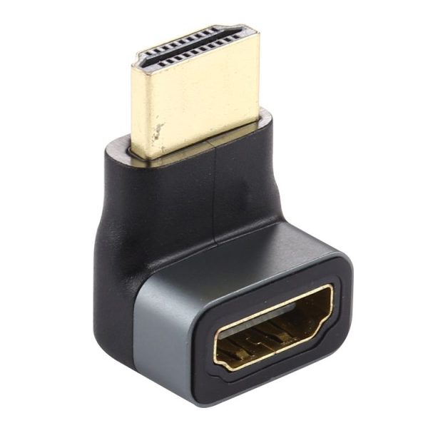 HDMI male to HDMI Female 90 Degree Elbow Head Aluminium Alloy Adapter (Black) - Image 2