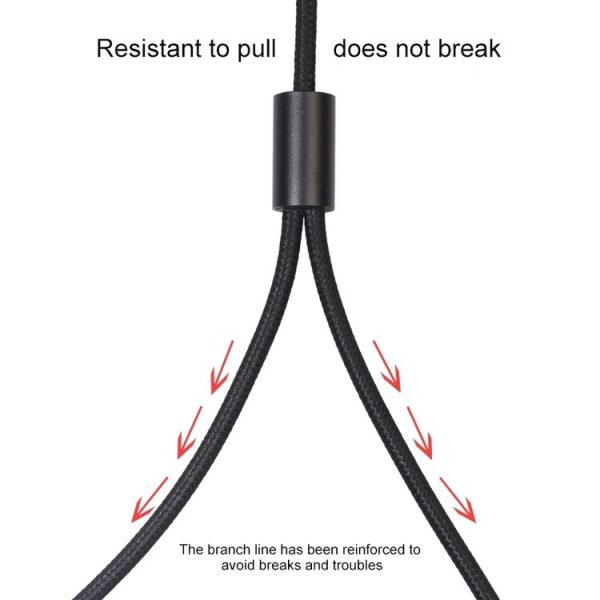 REXLIS 3635 3.5mm Male to Dual RCA Gold-plated Plug Black Cotton Braided Audio Cable for RCA Input Interface Active Speaker, Length: 1m - Image 5