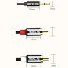 REXLIS 3635 3.5mm Male to Dual RCA Gold-plated Plug Black Cotton Braided Audio Cable for RCA Input Interface Active Speaker, Length: 1m - Image 7