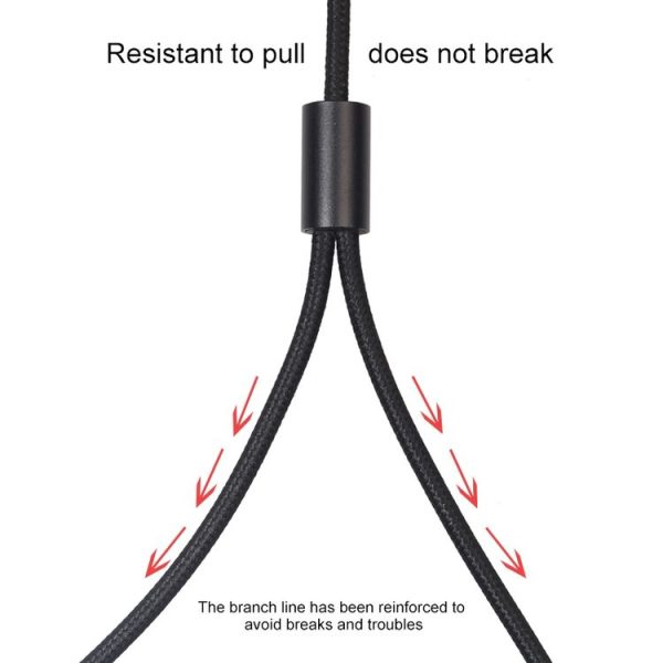 REXLIS 3635 3.5mm Male to Dual RCA Gold-plated Plug Black Cotton Braided Audio Cable for RCA Input Interface Active Speaker, Length: 1.8m - Image 5