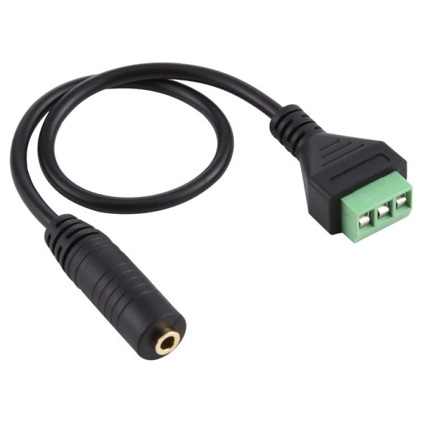 3.5mm Female to 3 Pin Pluggable Terminals Solder-free Connector Solderless Connection Adapter Cable, Length: 30cm - Image 2