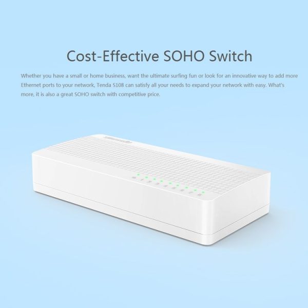 Tenda S108 8 Ports 10 / 100Mbps Fast Ethernet Network Switch LAN HUB - Image 4