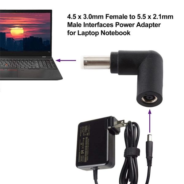 4.5 x 3.0mm Female to 5.5 x 2.1mm Male Interfaces Power Adapter for Laptop Notebook (Black) - Image 5