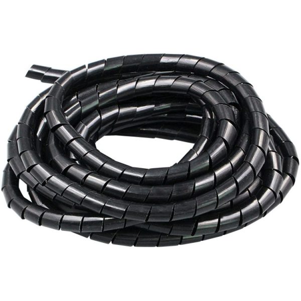 11m PE Spiral Pipes Wire Winding Organizer Tidy Tube, Nominal Diameter: 8mm (Black)