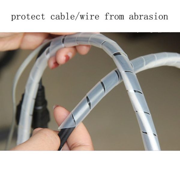 11m PE Spiral Pipes Wire Winding Organizer Tidy Tube, Nominal Diameter: 8mm (Black) - Image 4