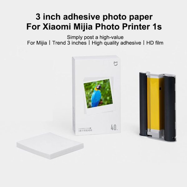 Original Xiaomi Mijia 1S Mini Automatic Pocket Photo Printer 3 inch Adhesive Photo Paper for PC5841 (White) - Image 5