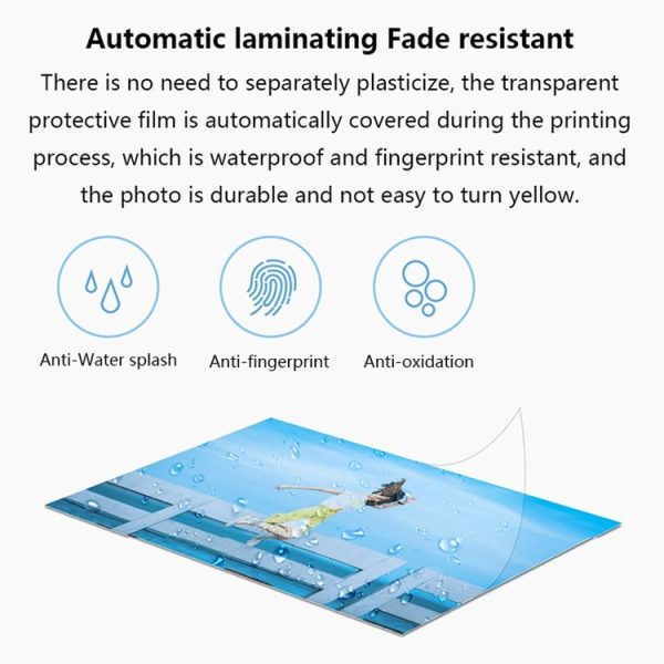 Original Xiaomi Mijia 1S Mini Automatic Pocket Photo Printer 3 inch Adhesive Photo Paper for PC5841 (White) - Image 8