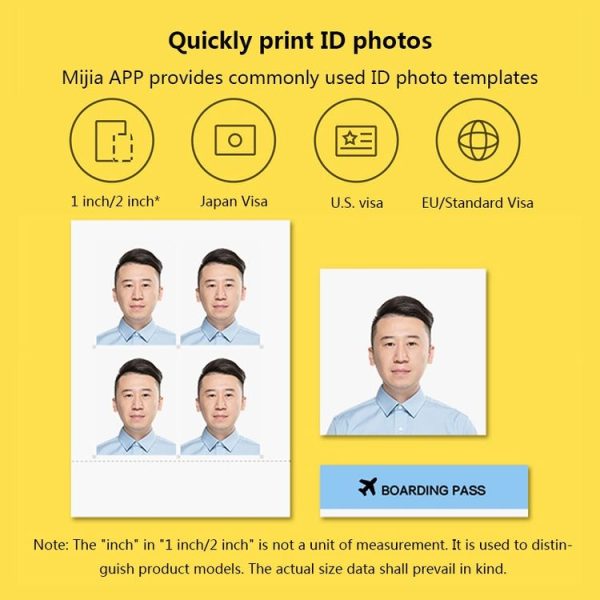 Original Xiaomi Mijia 1S Mini Automatic Pocket Photo Printer 3 inch Adhesive Photo Paper for PC5841 (White) - Image 9
