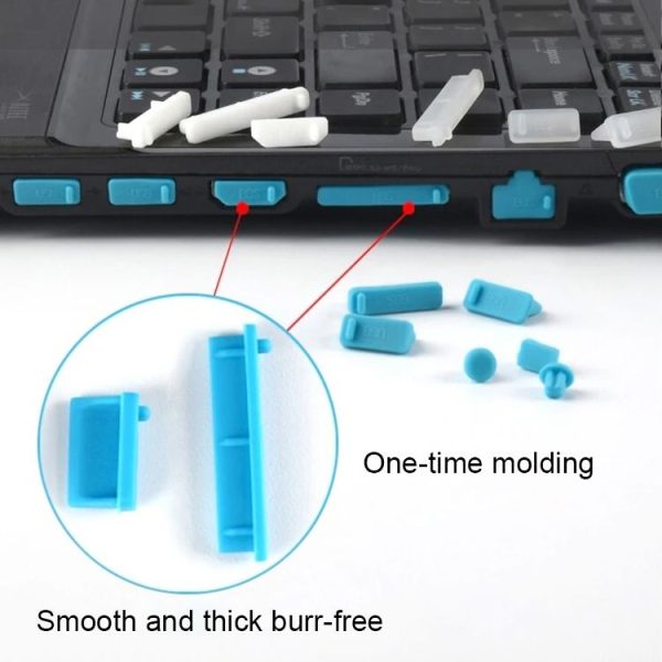 13 in 1 Universal Silicone Anti-Dust Plugs for Laptop (Black) - Image 4