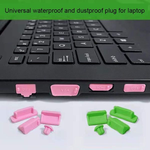 13 in 1 Universal Silicone Anti-Dust Plugs for Laptop (Black) - Image 7