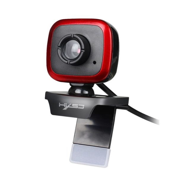 HXSJ A849 480P Adjustable 360 Degree HD Video Webcam PC Camera with Microphone (Black Red)