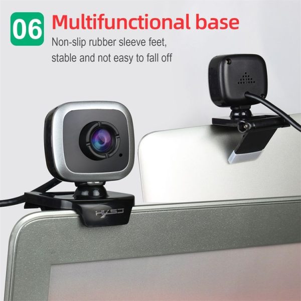 HXSJ A849 480P Adjustable 360 Degree HD Video Webcam PC Camera with Microphone (Black Red) - Image 8