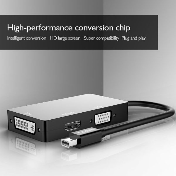 Basix D1 Mini DP to HDMI + DVI + VGA 1080P Multi-function Converter, Cable Length: 15cm (Black) - Image 4