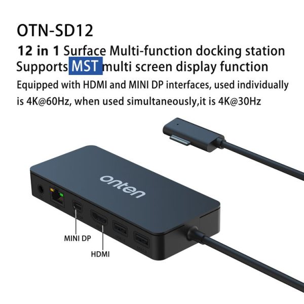 Onten SD12 For Microsoft Surface 12 in 1 Multi-function Docking Station - Image 3