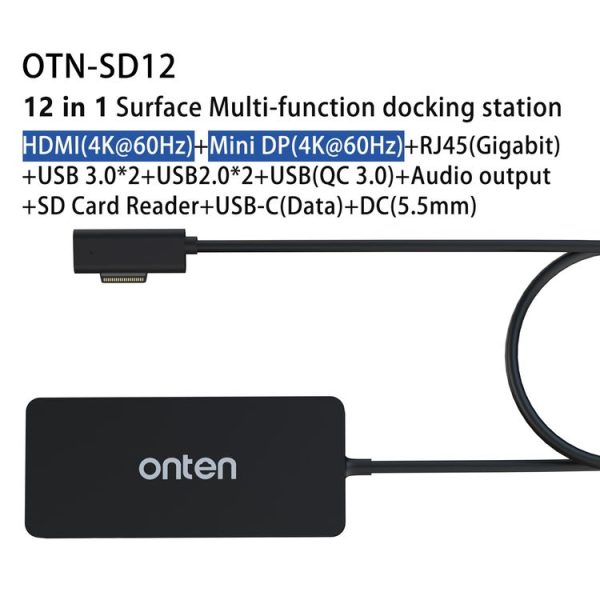 Onten SD12 For Microsoft Surface 12 in 1 Multi-function Docking Station - Image 5